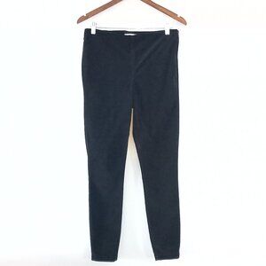 TORY BURCH black fine corduroy skinny leg pants
